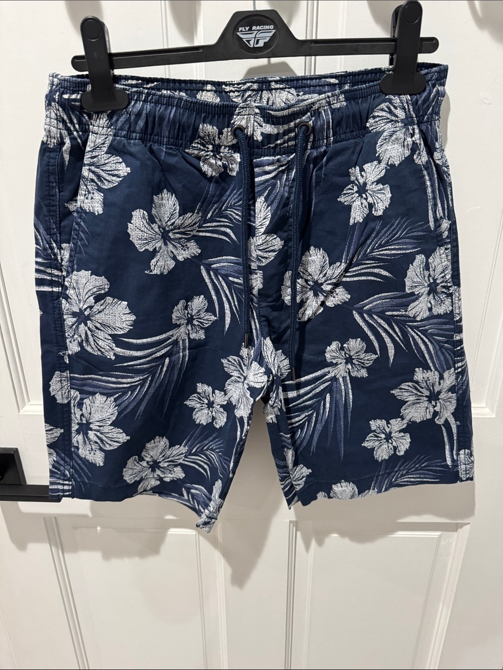 George Navy Blue Floral Jean Shorts
